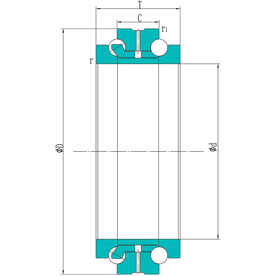 Zweiseitig wirkende Axial-Schrägkugellager